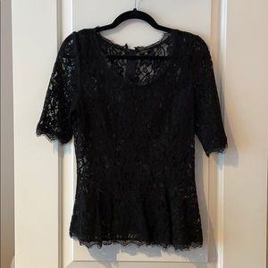 T. Babaton Lace Peplum Blouse